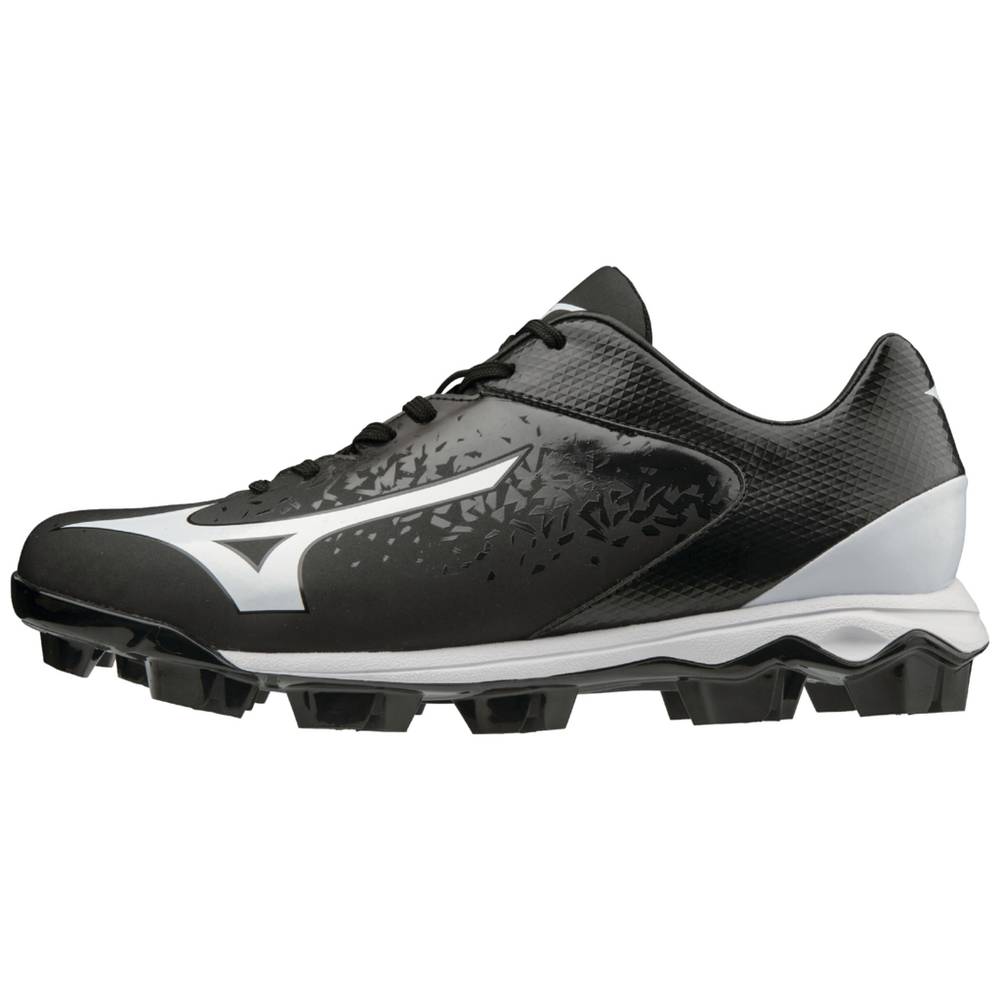 Zapatillas Beisbol Mizuno Select Nine TPU Bajas Molded Hombre Negras/Blancas Outlet UDTZ-71280